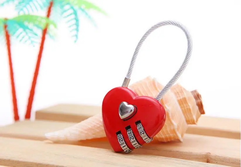 Quevinal 200pcs Lovely Heart Shape Resettable Combination Padlock Metal Luggage Suitcase Bag Diary 3 Digits Lock Cabinet Safe | Дом и сад
