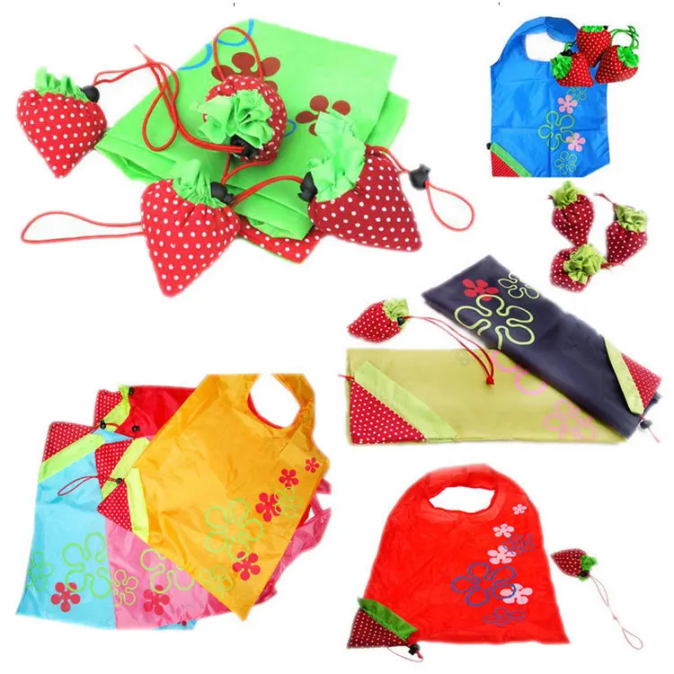 

1000PCS/Lot,Reusable Foldable Strawberry bag Storage package Wholesale Grocery Folding Bag