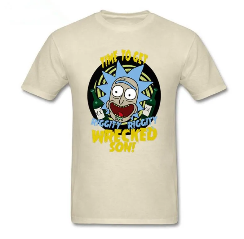 Новая мода 2019 Ретро для мужчин футболка аниме Camisetas время чтобы получить Riggity