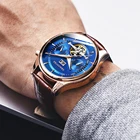 Мужские автоматические часы Tourbillon, водонепроницаемые механические часы с автоматическим скелетом, мужские часы Relojes Hombre 2018, Прямая поставка, синий цвет