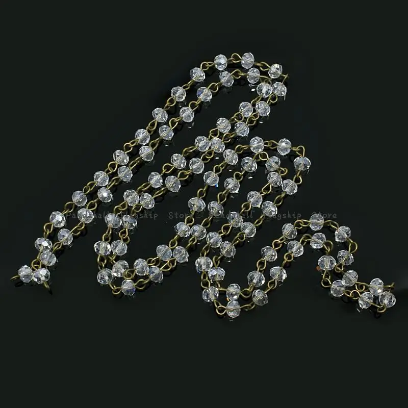 5Strands 1000x6mm Handmade Glass Faceted Abacus Beads Chains Chain with &amp Iron Eye Pin Bracelet | Украшения и аксессуары