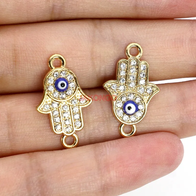 JAKONGO розовое золото/серебряное покрытие Fatima Hamsa ручные соединители со злыми