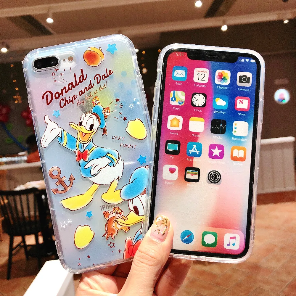 Чехол Marchcover для iPhone X XS MAX XR милый мультяшный Ститч Дональд чип и Дейл чехол мягкий