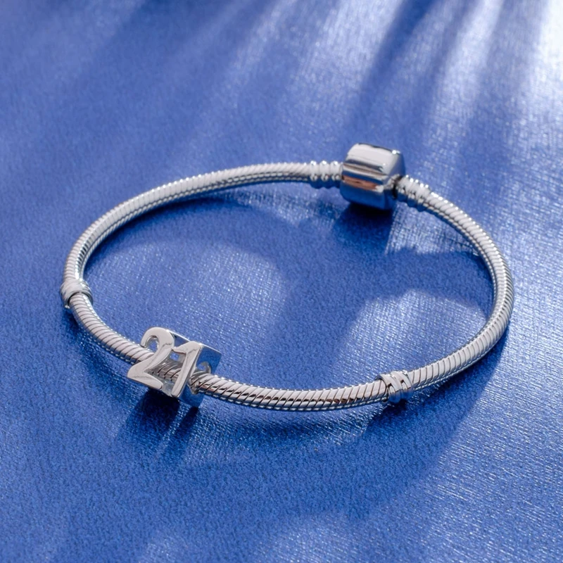 Choruslove Genuine 925 Sterling Silver Birthday Milestones Number 21 Charm Bead fits Pandora Charms Bracelets SS2947 | Украшения и