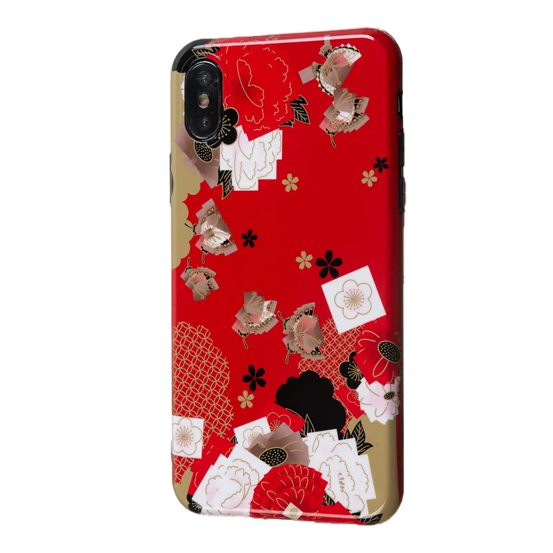 Силиконовый чехол для пары iPhone X XR XS 6 6S 7 8 Plus японские чехлы телефонов с рисунком