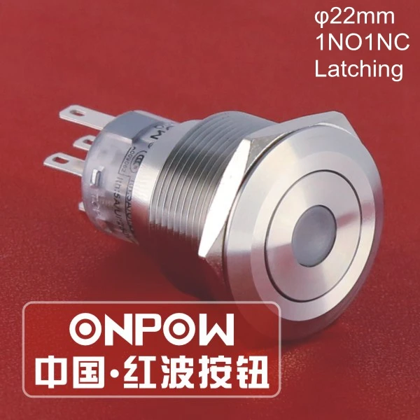 ONPOW 22 мм водонепроницаемый IP67 1NO1NC точечный светодиодный фиксатор из нержавеющей