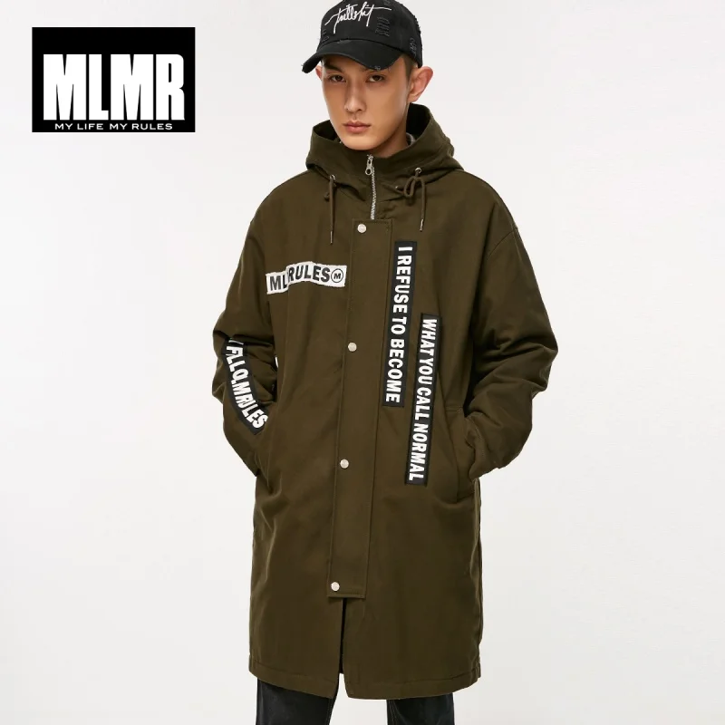 MLMR для мужчин 100% хлопок Письмо печати Средний стиль хлопковая стеганая куртка