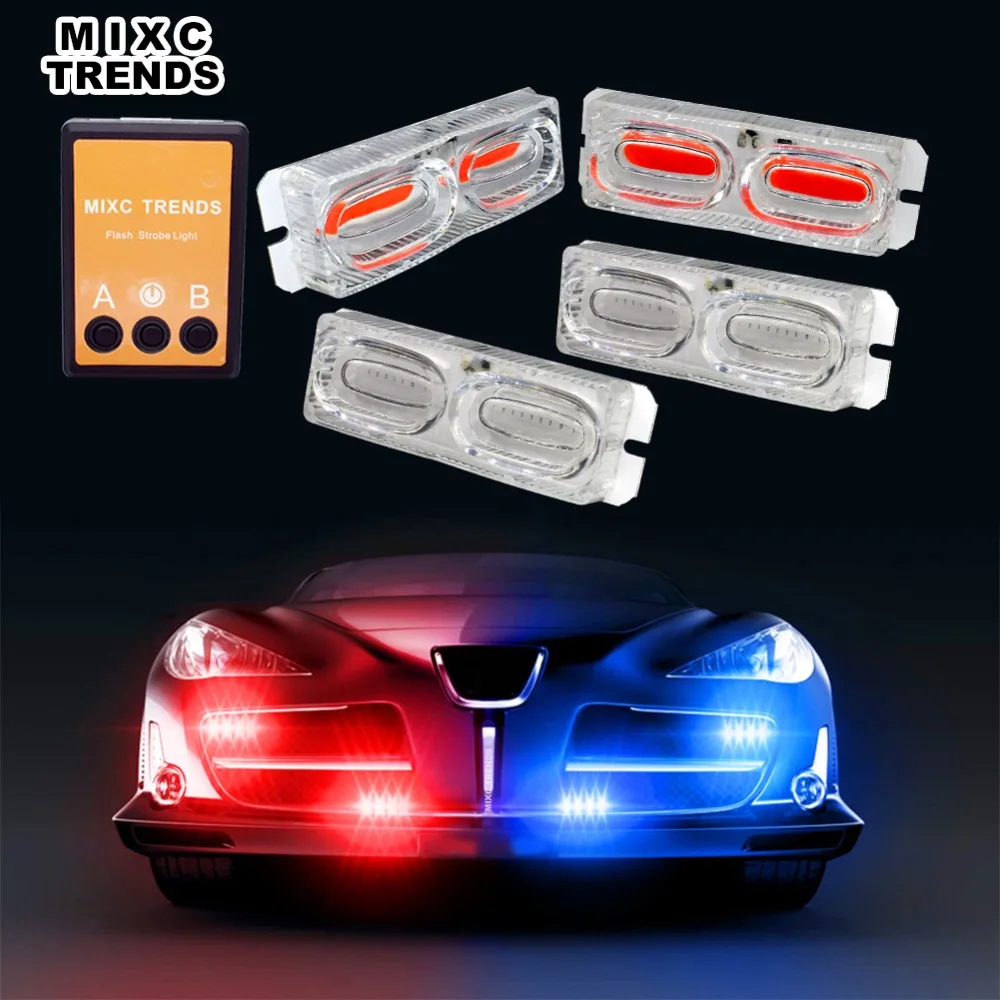 

1set COB LED DRL Driving Daytime Running Lights 12V Auto Police Flash Warning Emergency Strobe Lights for Car Truck Motorcycle