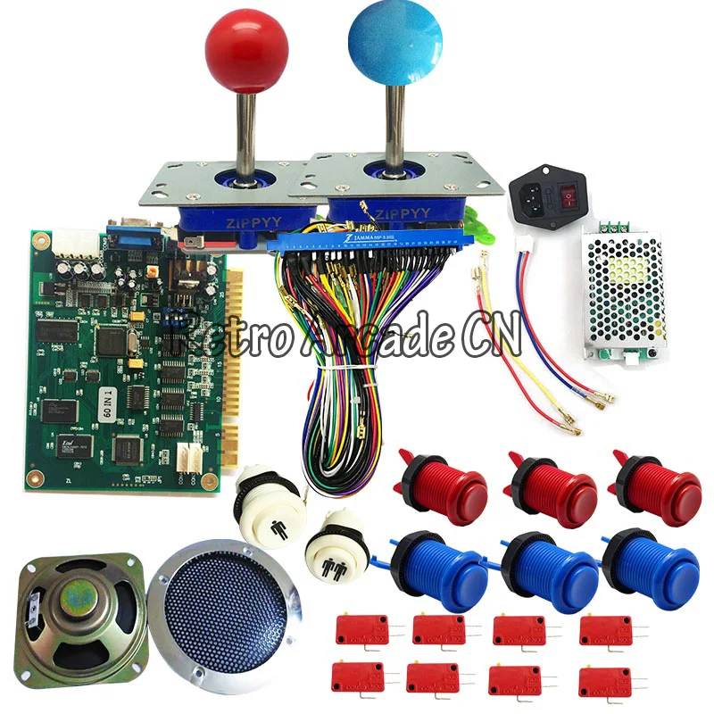 Комплект классической аркадной игры JAMMA 60 в 1 с блоком питания 24 В динамиком