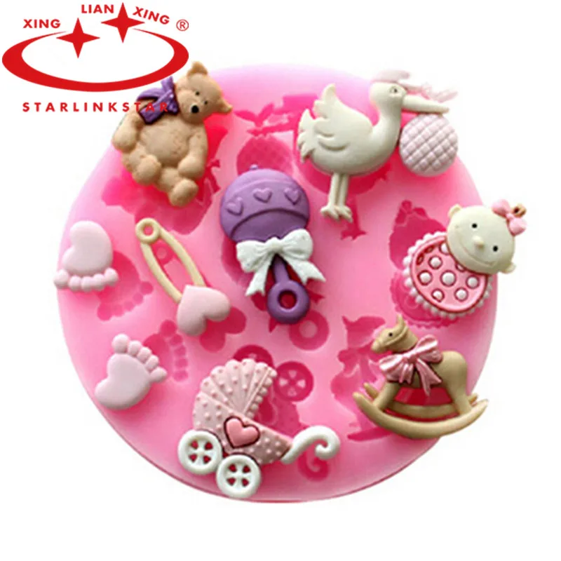 1 шт. 3D силиконовая форма для конфет детская торта Медвежья Лапка птицы помадка