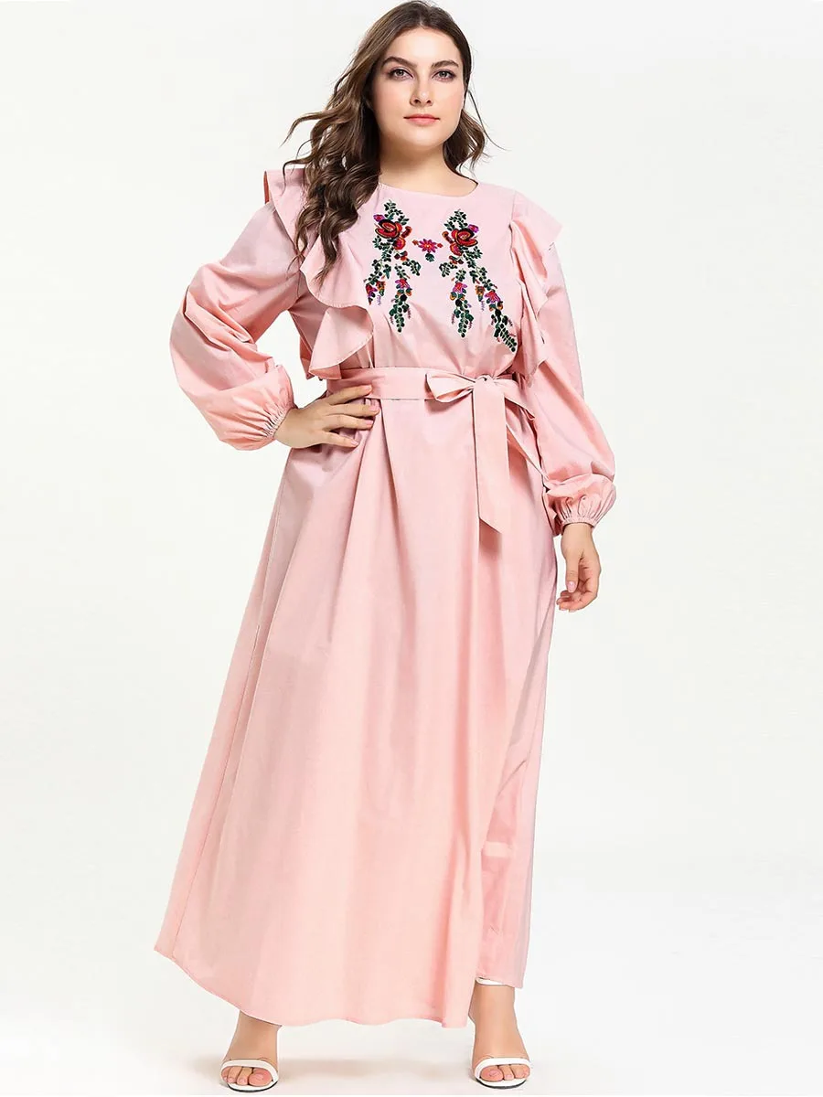 Muslim Arabic Islamic Dubai Kaftan Dress Morocco Ramadan Moroccan Middle Eastern Abaya Big Size Casual Vestidos | Тематическая
