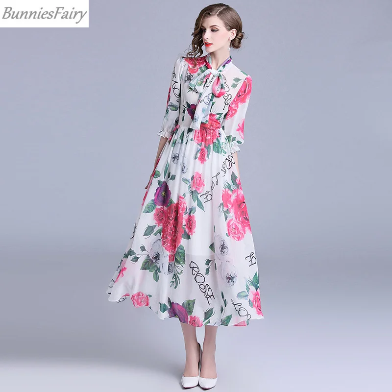 BunniesFairy 2018 осеннее новое женское элегантное стильное платье в стиле ретро с