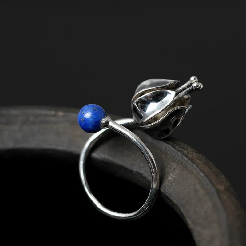 925 серебряные кольца для женщин оригинальный дизайн инкрустированные лазурит