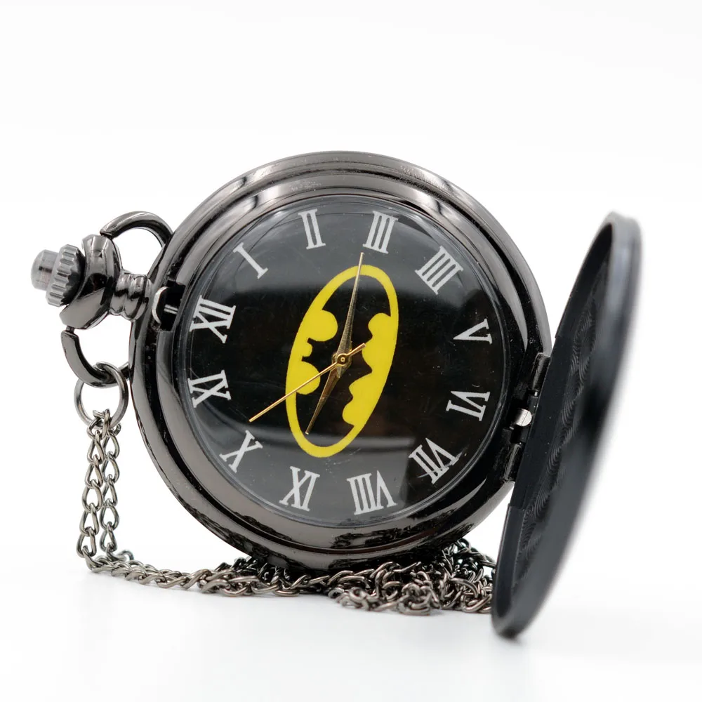 Retro Vintage Movie BM Batman Color Dial Quartz Pocket Watch Analog Pendant Necklace Men Women Fob Chain Gift Reloj Montre | Наручные
