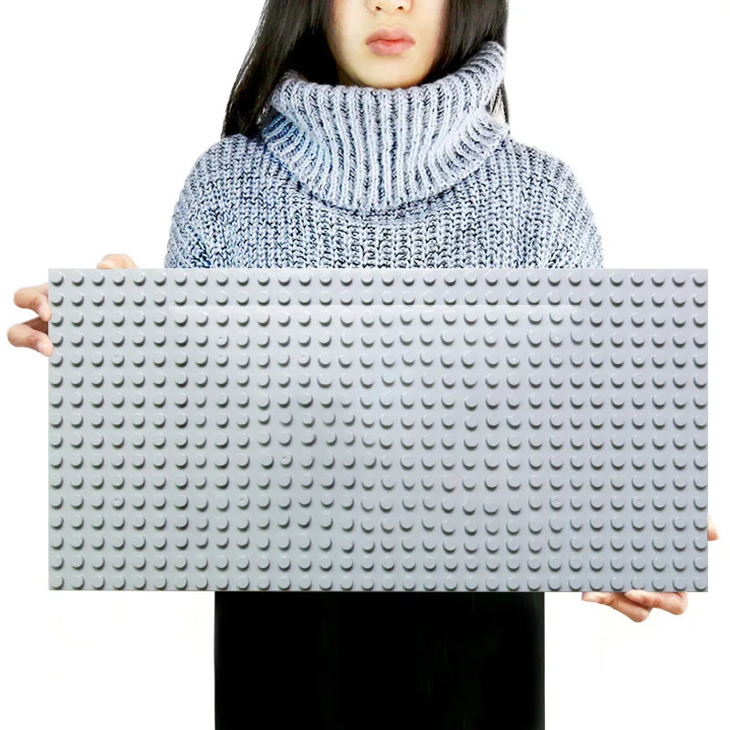 Grey 512 Duploe большая Базовая пластина для конструктора 16*32 точек 51*25,5 см опорная плита DIY строительные блоки игрушки для детей Совместимые с Duplos зеленый - Цвет: Grey