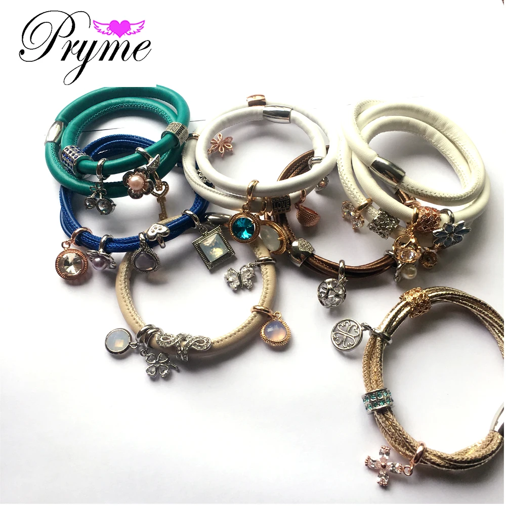 

10Pcs/lot Wholesale Pryme Interchangeable Charms ZC Decorated Slide Bead Bracelet Charms Fit Trendy Girls Jewely EC-027