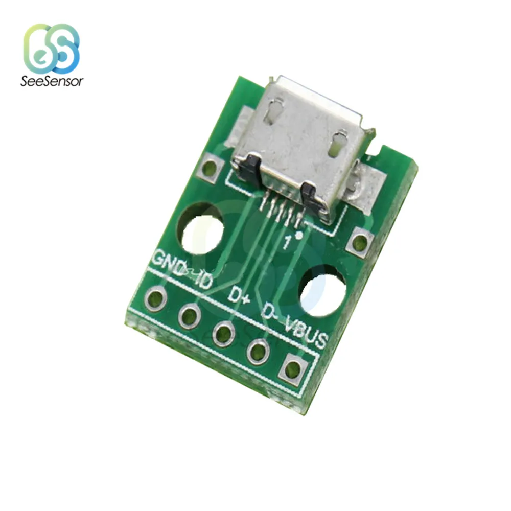 MICRO USB 5 шт. Мини Micro USB Для DIP адаптер конвертер тип A Женский Мужской USB адаптер 2,54 мм Печатная плата Разъем DIY Электронный - Цвет: MICRO USB