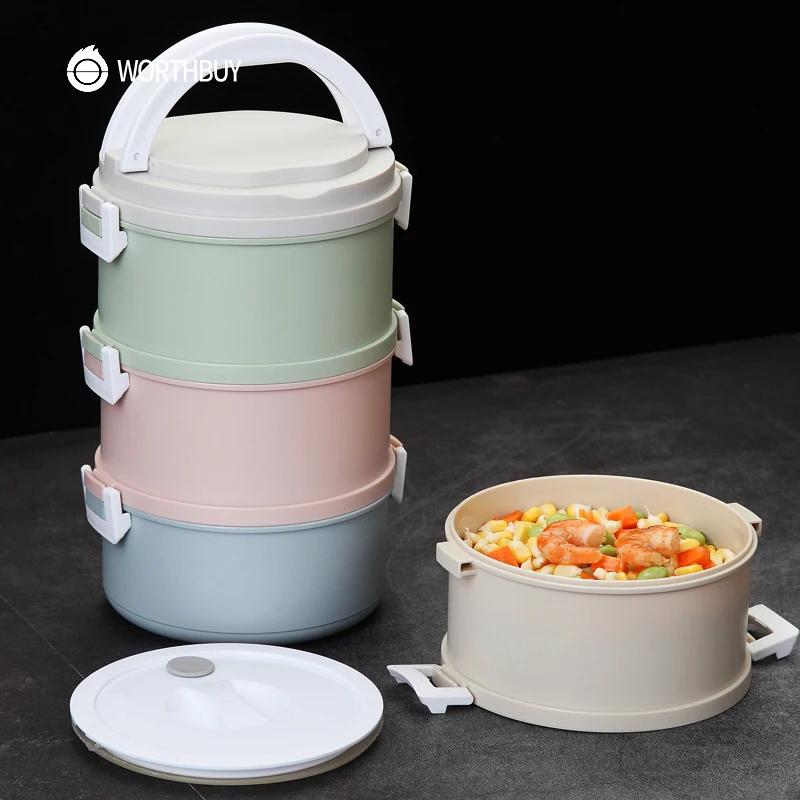 

WORTHBUY японский микроволновый пластиковый Ланч-бокс для детей Bento box портативный герметичный Bento Ланч-бокс контейнер для еды