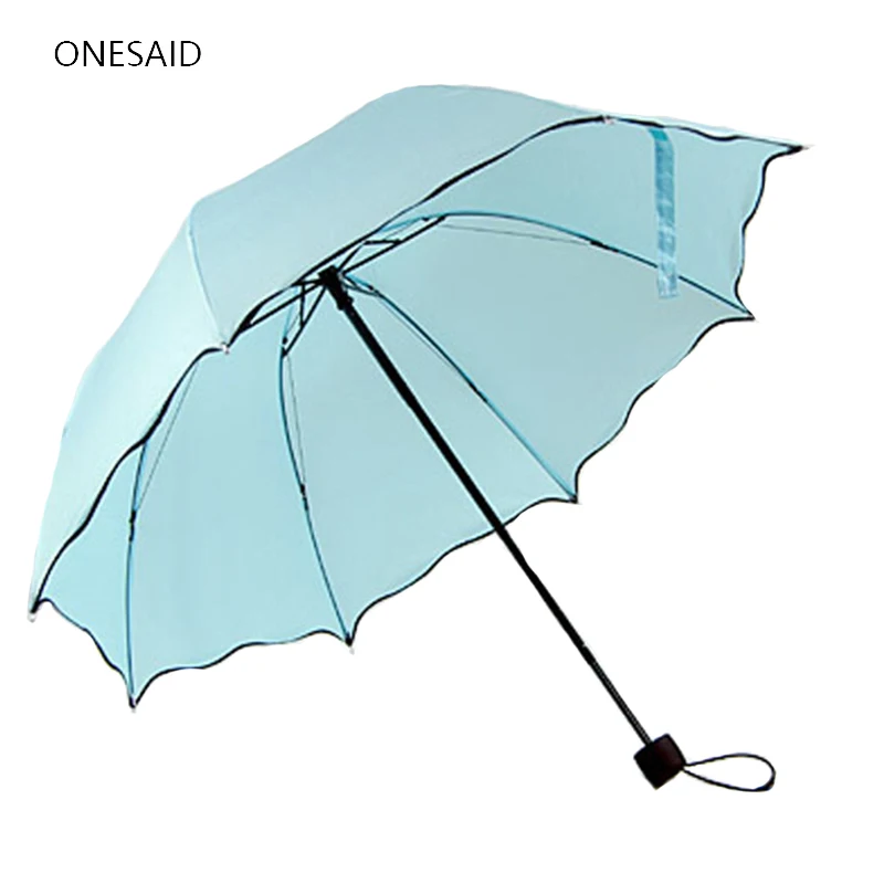 New Non-automatic Umbrella Rain and Sunny Women Folding Cute Flouncing Lace Solid Color Female Umbrellas Adults Paraguas | Дом и сад