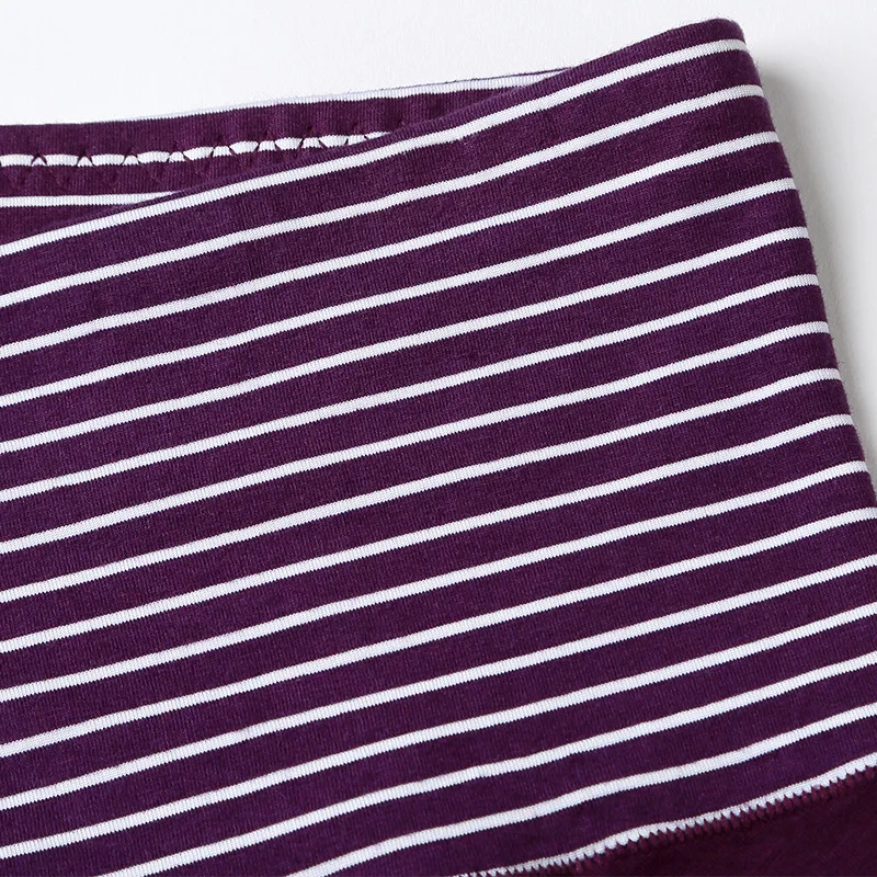Для женщин пикантные Underpanties хлопка с спандекс в полоску Higgh-Rise Briefs Повседневное