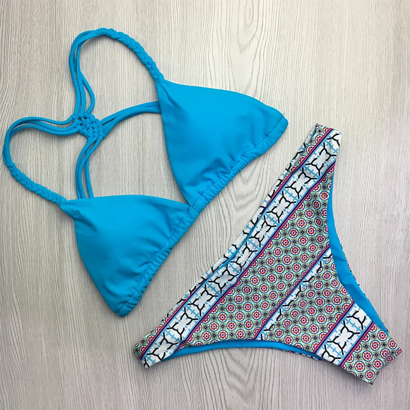 Новинка 2018 года бикини ручной работы с плетеным принтом женский купальник