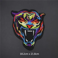 colorful leopard patches cap shoe iron on embroidered appliques diy apparel accessories patch for clothing fabric badges bu145
