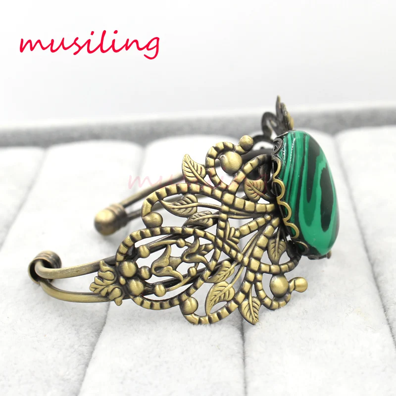 Musiling Jewelry винтажные бронзовые браслеты Малахитовый браслет украшения Западная