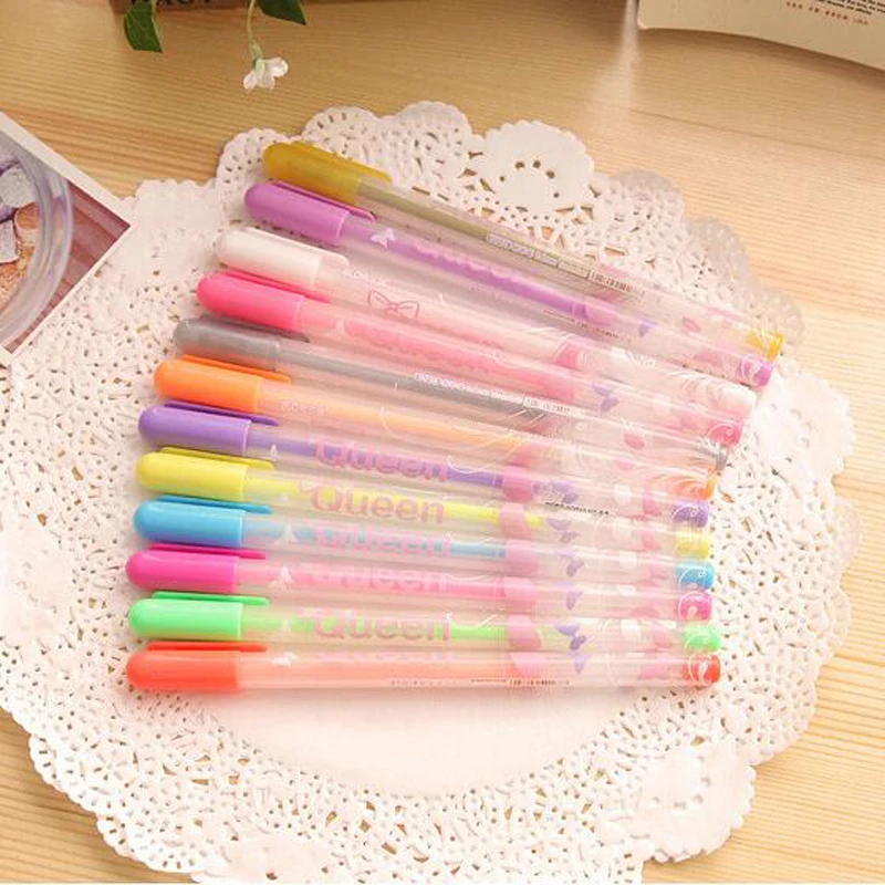 10 шт цвет случайный пластик Подпись Радуга цветная гелевая ручка канцелярские