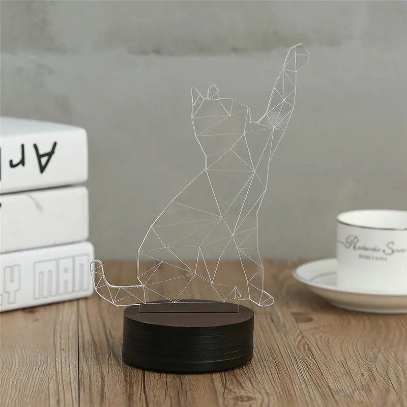 Creative New Cute Cat Design 3D Bedroom Lights LED Night Lamp USB Table Desk Lamps Novelty Home Decor Festival Gift | Освещение