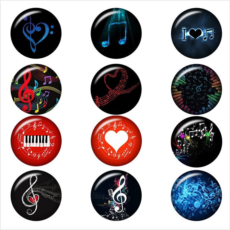 

Mixed Glass Snap Button Jewelry Music Notes Love For DIY 18MM Button Snap Bracelet Necklace Jewelry