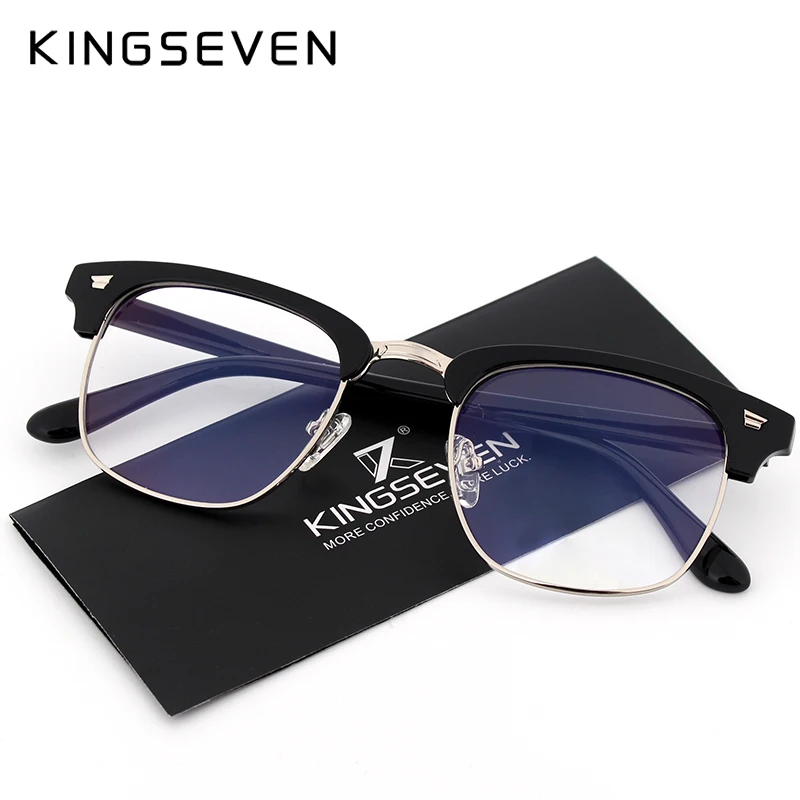 KINGSEVEN очки для компьютера Oculos de Grau оправа очков мужчин и женщин голубое покрытие