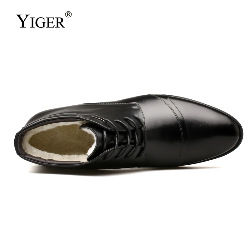 YIGER/Новинка; мужские хлопковые ботинки; зимние мужские теплые ботинки; мужские Ботинки Martin на шнуровке; деловая повседневная мужская обувь; модельные туфли; 0235