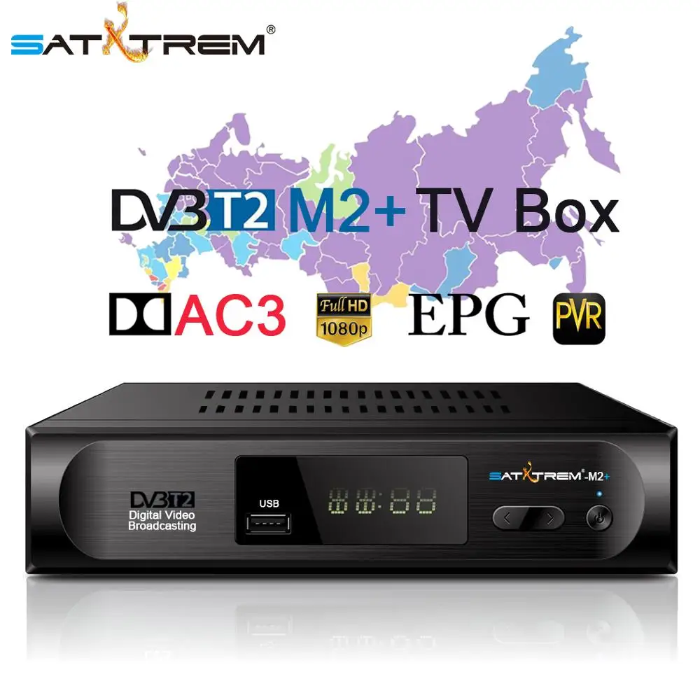 Satxtrem M2 Plus приставка DVB T2 ТВ тюнер DVBT2 T Vga Цифровой Wifi приемник поддержка AC3 PVR EPG Dual