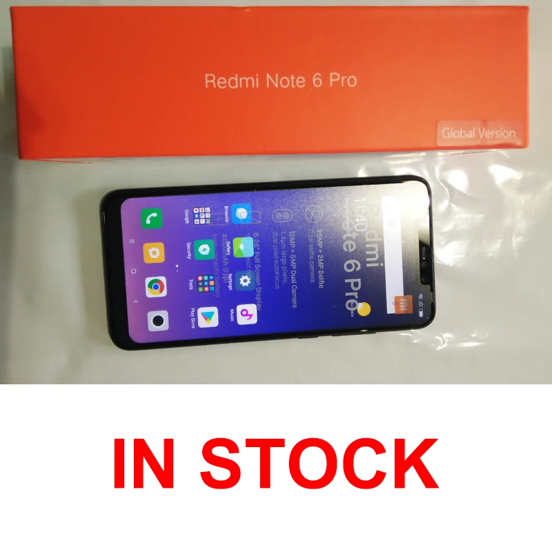 Xiaomi Redmi Note 6 Pro 4 ГБ 64 26 дюйма Нотч 19:9 FHD + экран Смартфон Snapdragon 636 Восьмиядерный 20 МП