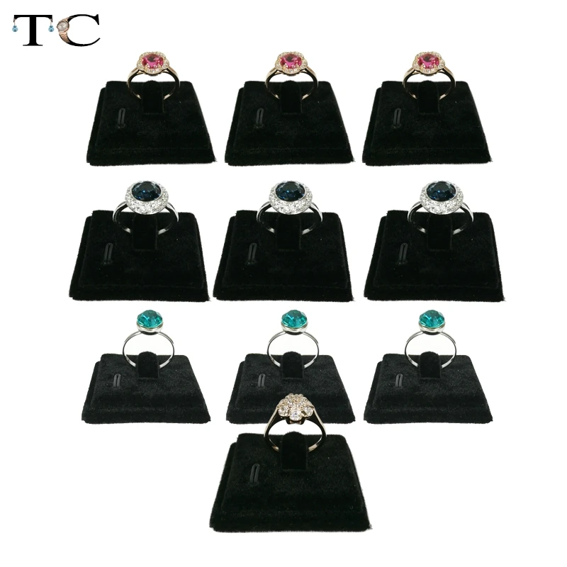 

10pcs/lot ring display stand jewelry display black and white ring holder rack mini jewelry display