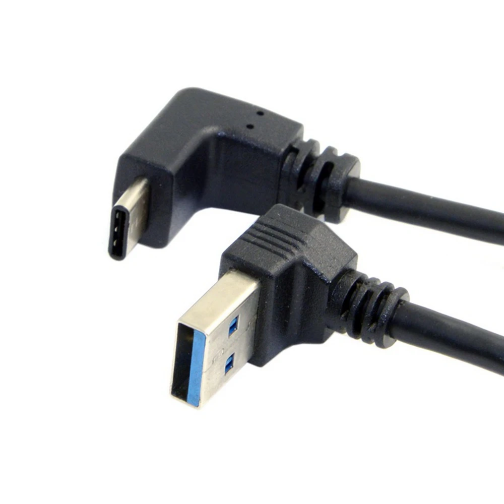 USB 3.1 USB-C Type-c Up & Down Angled to 3.0 A Male 90 Degree Data Cable for Macbook Tablet Phone 100cm | Электроника
