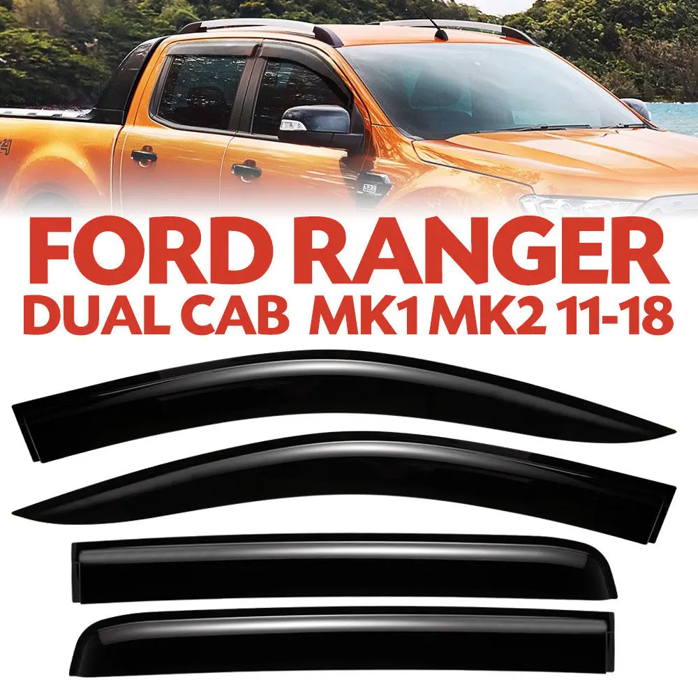 4 шт. защита от непогоды оконный козырек для Ford Ranger MK1 MK2 11 18 толщина двойной кабины