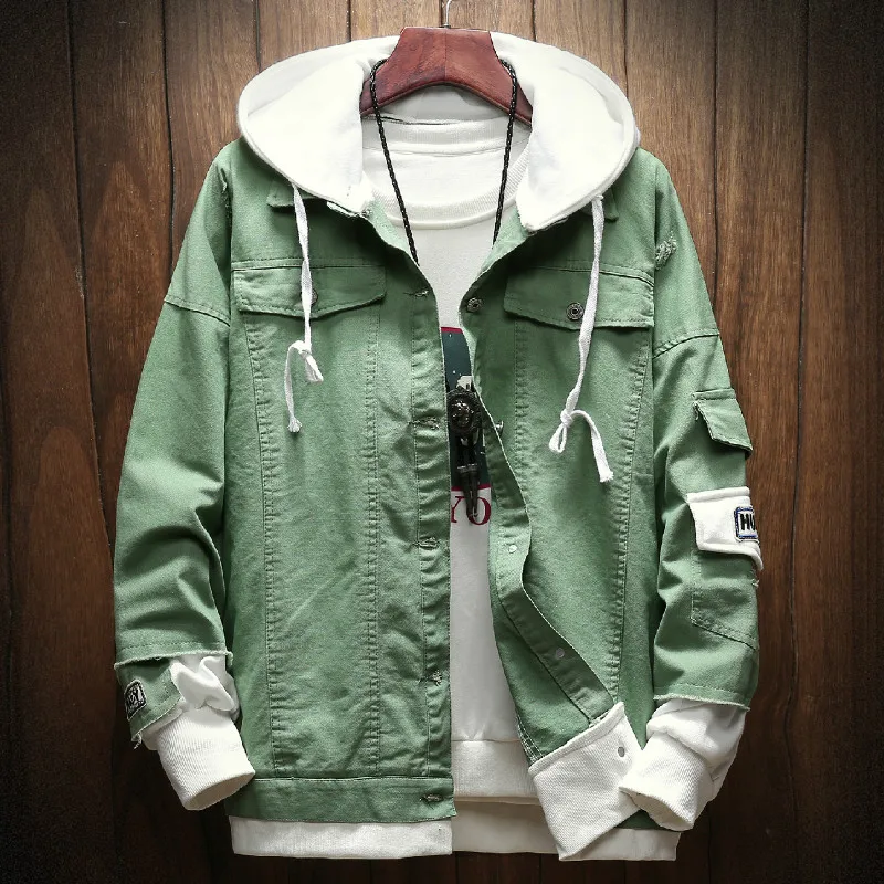 Мужская осенняя куртка модная повседневная толстовка из чистого хлопка с