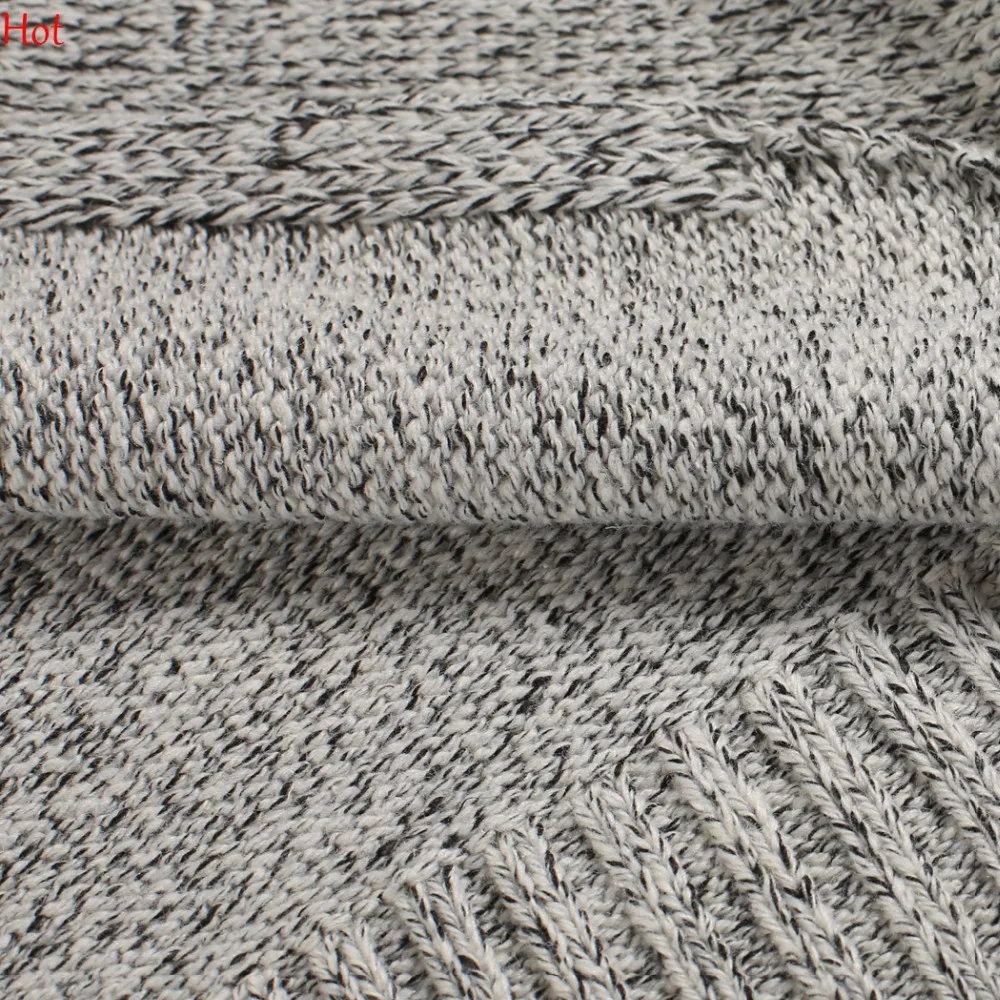 Hot Euro Fashion Womens V Neck Sweater Irregular Autumn Winter Long Sleeve Cross Wrap Knitted Pullover Sweaters Gray SVH031397 | Женская