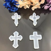 new 1pc cross resin decorative craft silicone mold for epoxy resin jewelry making necklace jewelry diy scrapbooking tools