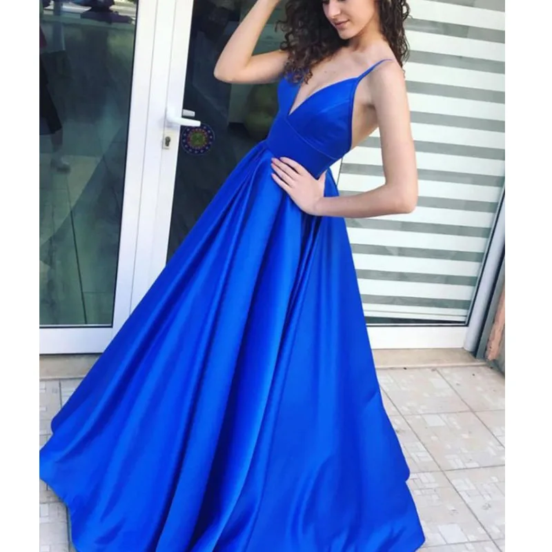 

Satin A-line formal women evening dresses, 2019 Black red blue satin backless a-line cheap china factory prom dresses gowns