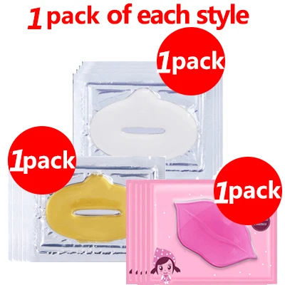 each color 1pack 2/3/5/6 упаковок губы коллагена увлажняющий с украшением в виде кристаллов маска для губ гелевые подушечки, так же увлажняет кожу, против старения, морщин, маски для ухода за губами - Цвет: each color 1pack