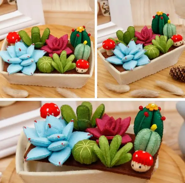 Войлок для рукоделия Бесплатная резка набор валения суккулентный растений