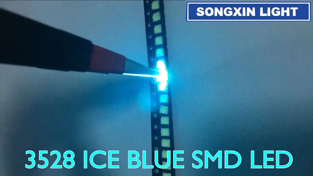200 шт. 3528 Ледяной Синий smd СВЕТОДИОДНЫЙ Plcc-2 smd 3528 led 1210 ледяной синий прозрачный синий светодиод 3,5*2,8*1,9 мм