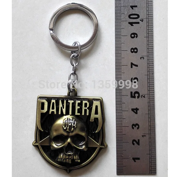 Музыка группы Pantera тяжелых металлов логотип 3D золото 5 см металлический брелок
