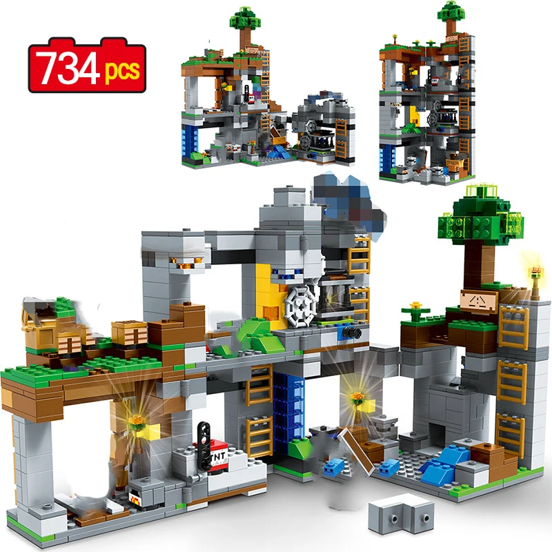 734 шт My Worlds Rock Castle Adventure строительные блоки Совместимые с LEGO City кирпичи Фигурки