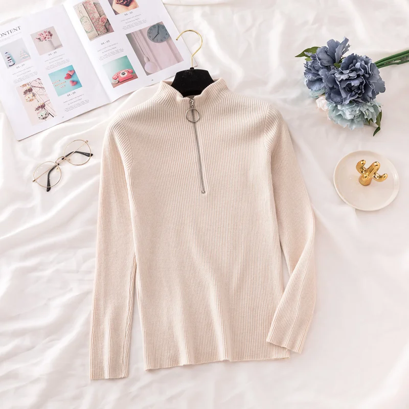 Водолазка женская на молнии с длинным рукавом | Женская одежда