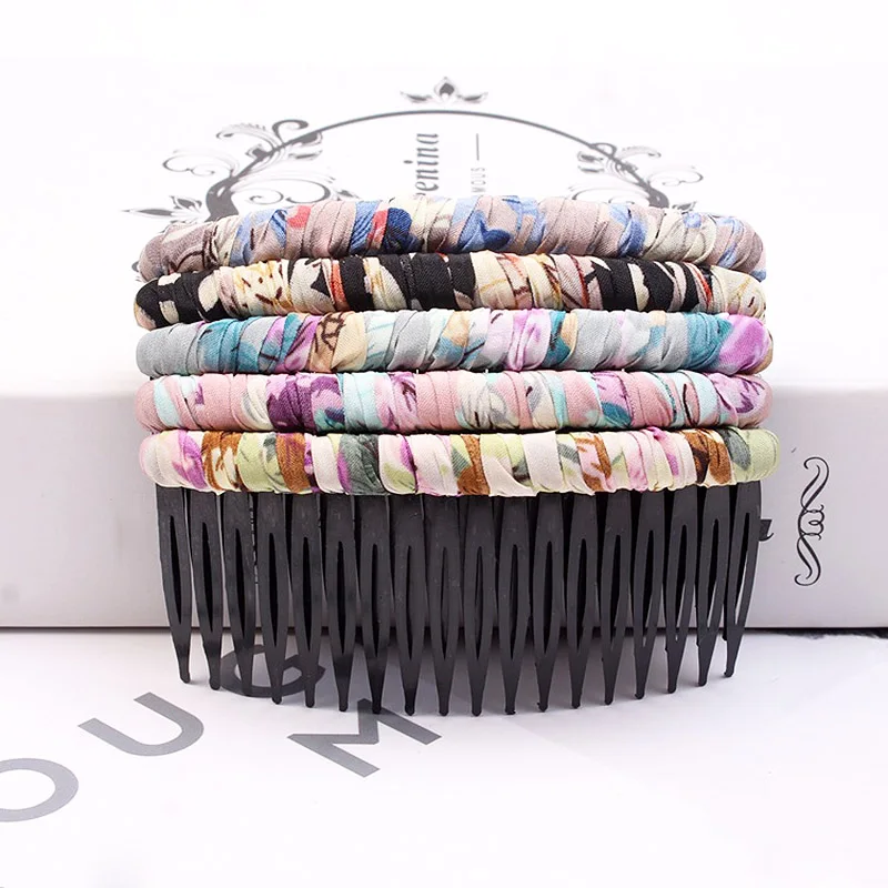 

1 piece Fashion Hair Accessories Stripes Wave Points Floral Inserting Comb Card Issuance Hairpin