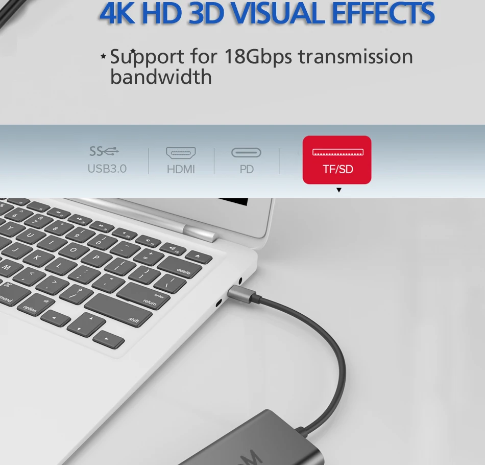 QGeeM USB C концентратор HDMI type-C концентратор к Hdmi USB 3,0 Thunderbolt 3 кард-ридер для Macbook mate20 P30 glaxy S9 S10 USB C концентратор