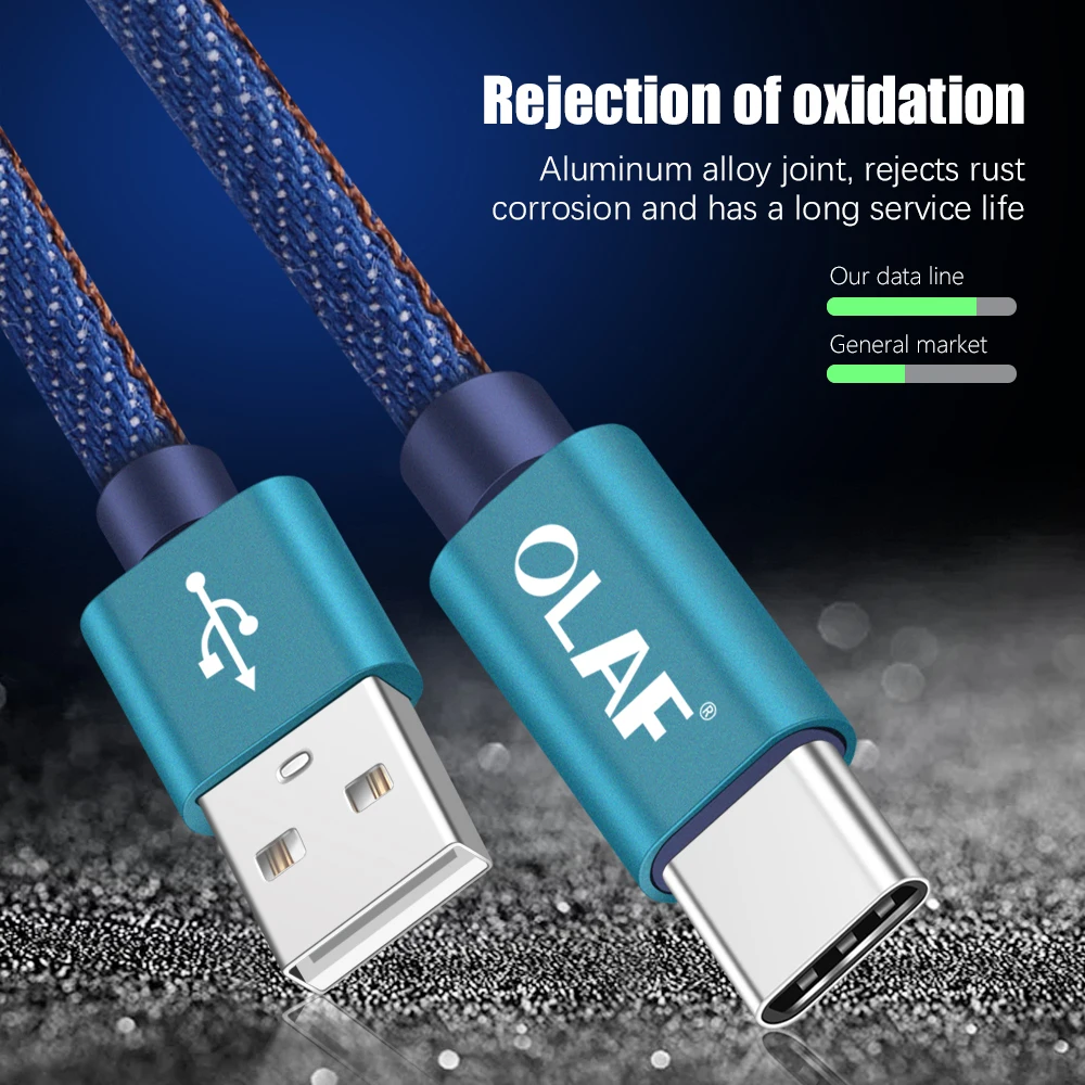 Кабель USB Type C OLAF 1 м 2 кабель для быстрой зарядки и передачи данных Samsung Galaxy S9 Note 9